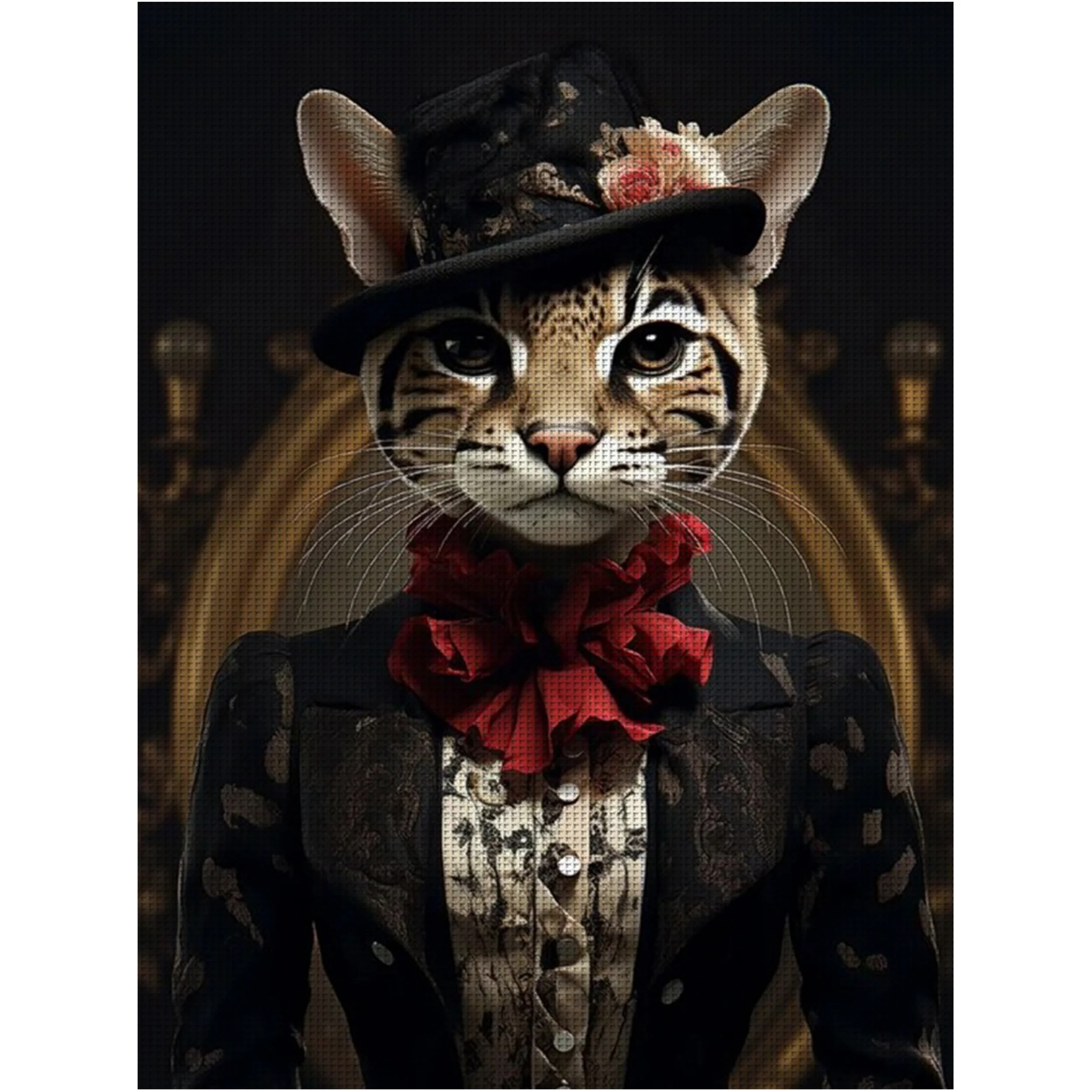 Victorian Tabby Lady 11CT Baskılı Çapraz Dikiş DIY Kiti 36x46cm Yetişkinler İçin Başlangıç Seviyesi Rahat Dikiş Seti El Sanatları ve Hobi İçin