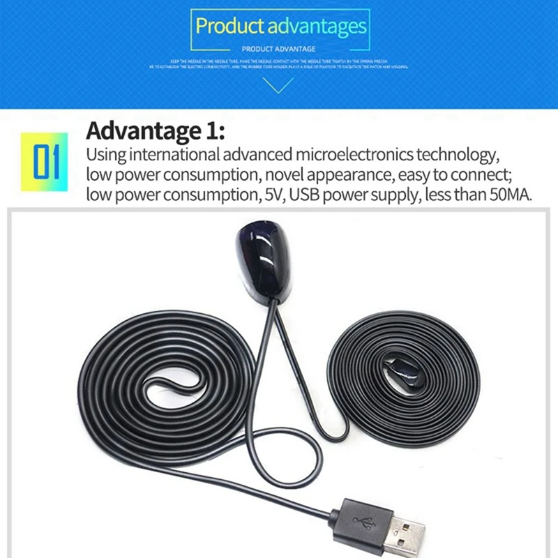 New 2X IR Extender Infrared IR Remote Control Receiver USB IR Receiver Adapter Transmitter