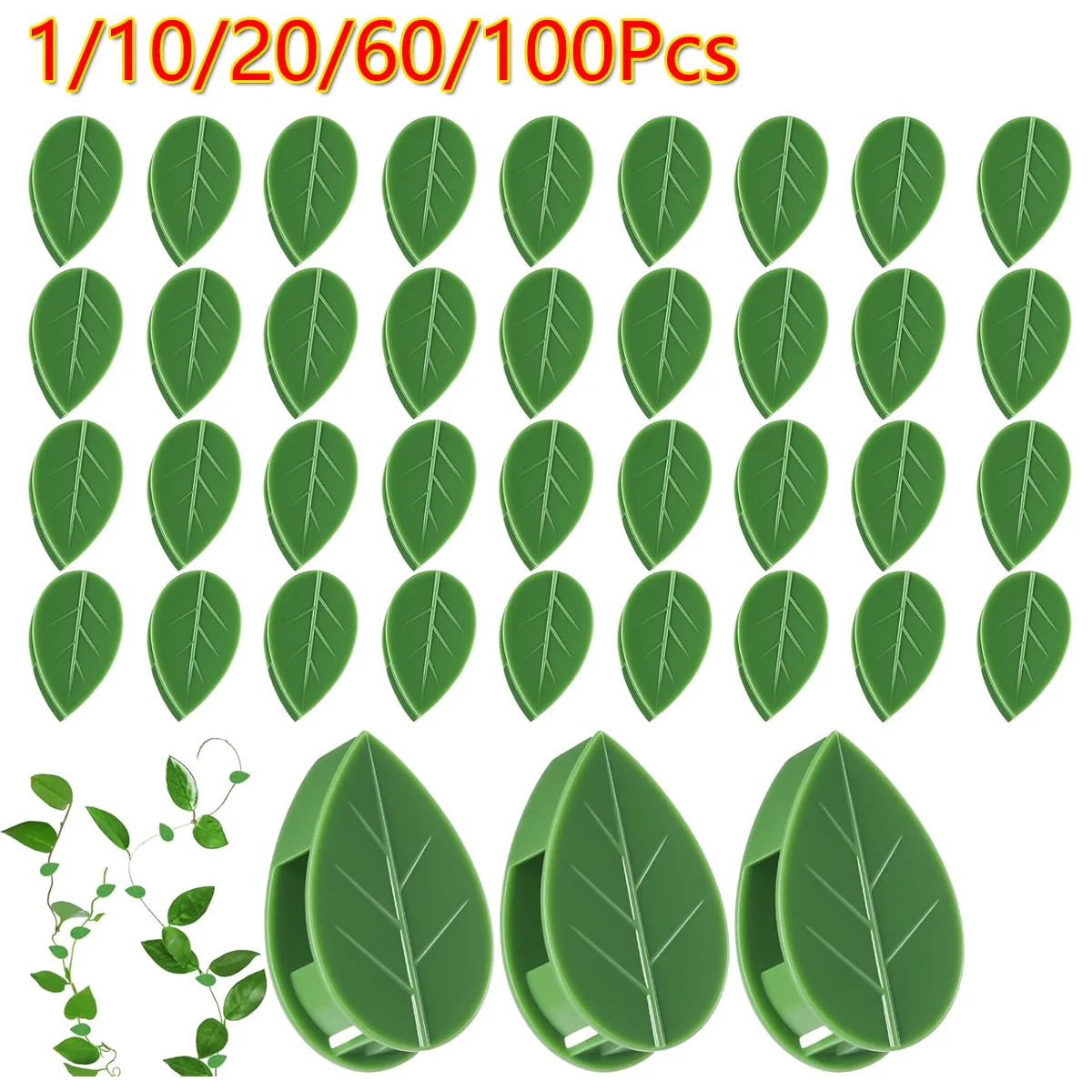 

1/10/20/60/100Ps Plant Climbing Wall Fixture Rattan Vine Bracket Fixed Buckle Leaf Clips Traction Holder Fixing Clip Garden Tool
