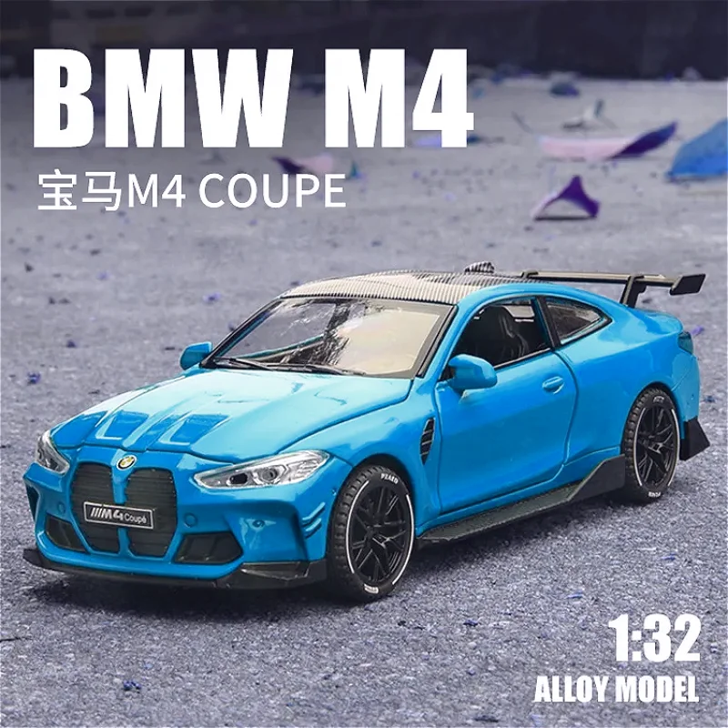 

1:32 BMW M4 Coupe sports car High Simulation Diecast Metal Alloy Model car Sound Light Pull Back Collection Toy Gifts