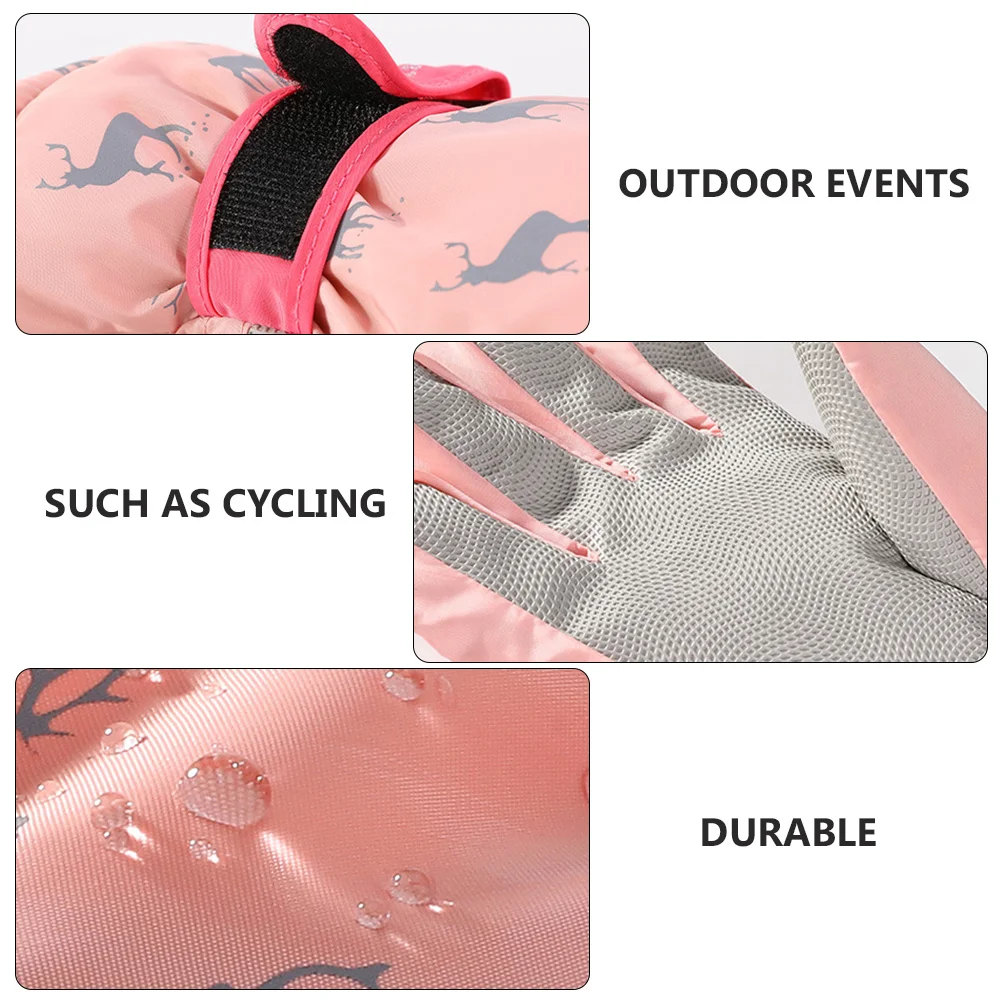 1Pair Woman Waterproof Warm Winter Gloves Outdoor Cycling Skiing Riding Hiking Mountaineering Gloves Mountaineering Glove