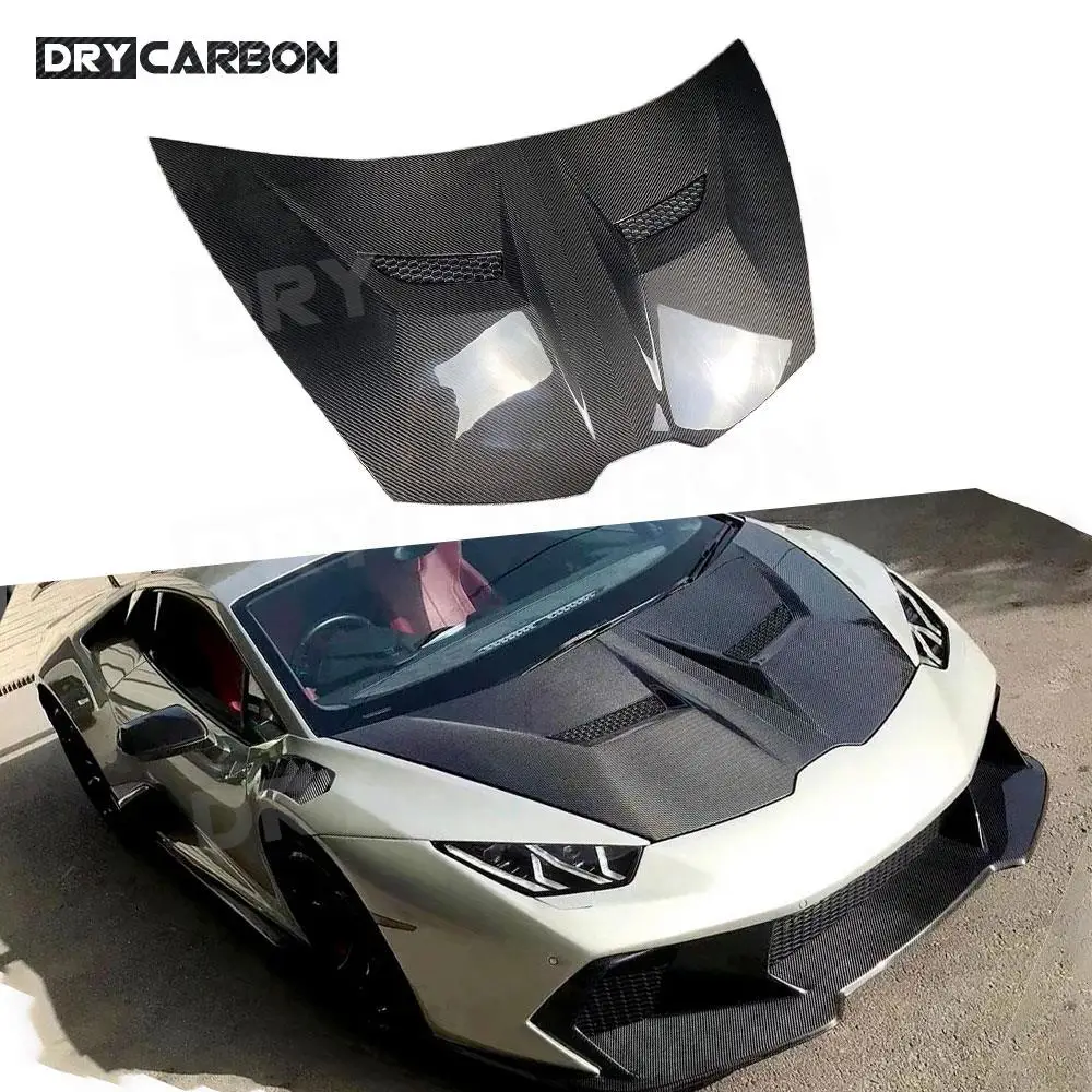 Dry Carbon Fiber Front Engine Hood Vent Cover for Lamborghini Huracan LP580 LP610 2014 - 2018 Engine Bonnets Accessories