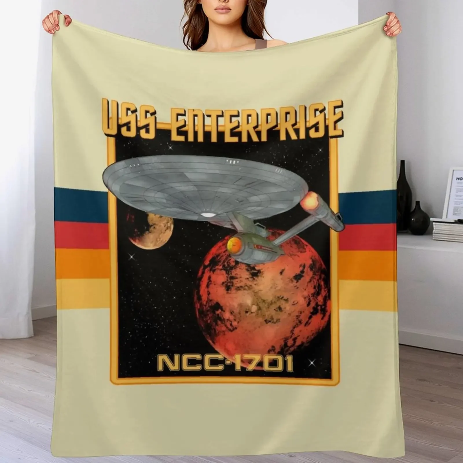 

USS Enterprise NCC-1701 Throw Blanket Warm Comfortable Blanket Gift for Parents Friends