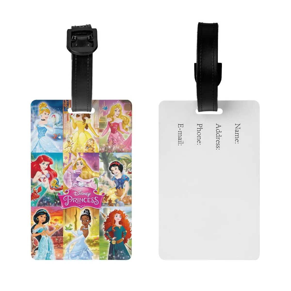 Princess Characters Luggage Tag Cartoon Suitcase Baggage Privacy Cover Name ID Card