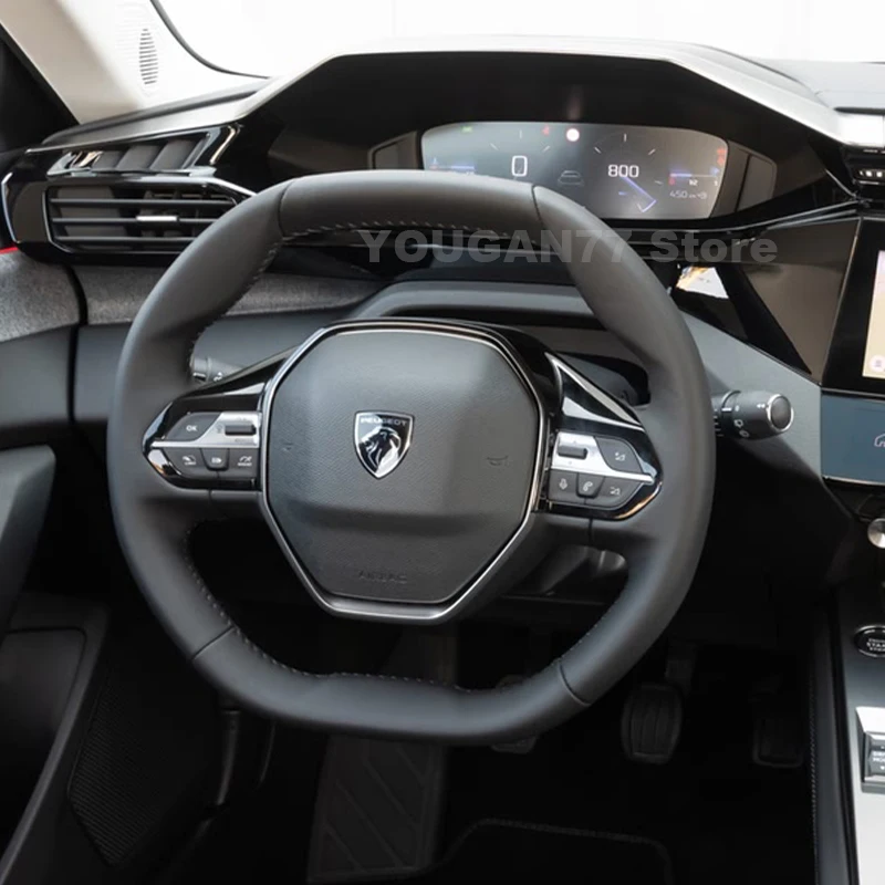

Leather Car Steering Wheel Cover For Peugeot 308 sw 2022-2024 Ultra Thin Non-slip Auto Steering Wheel Peugeot 308 Accessories