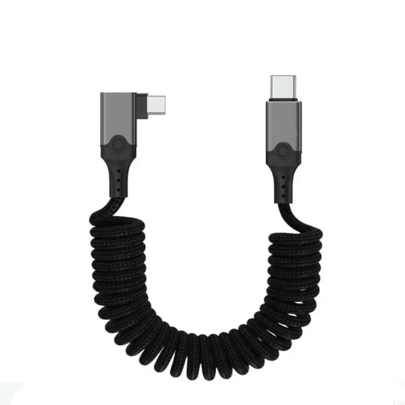 D46B USB5 Male to Male Spring Cable 240W Charging Capability 80Gbps Transfer Rate 16K Display for Type C Gadgets