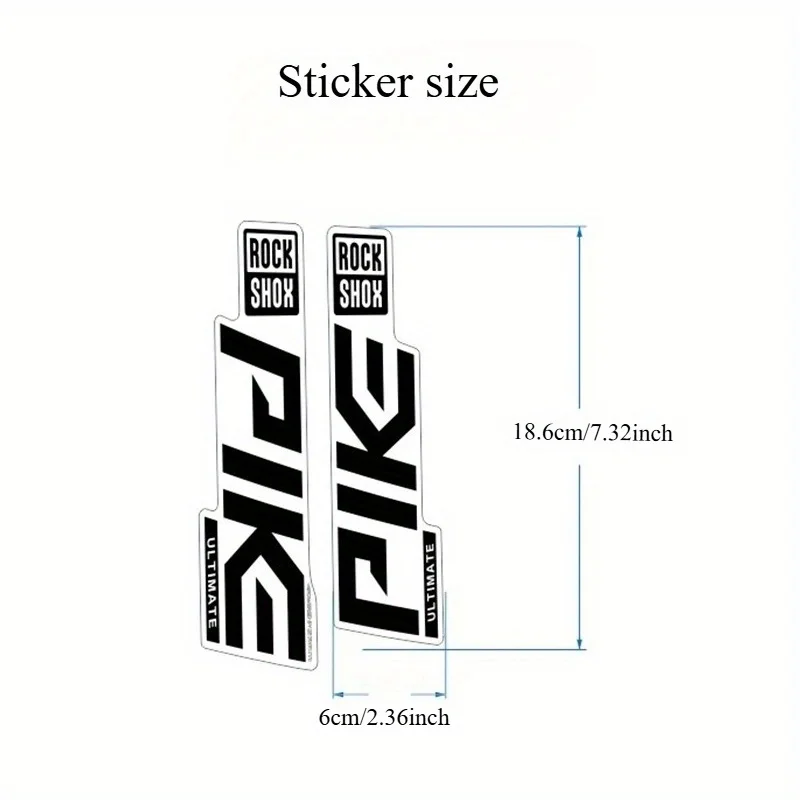 Personalize Your Bike Look with 2 Pieces/1 Set Roshox PIKE Front Fork Stickers, Waterproof Transparent Decals, Suitable for