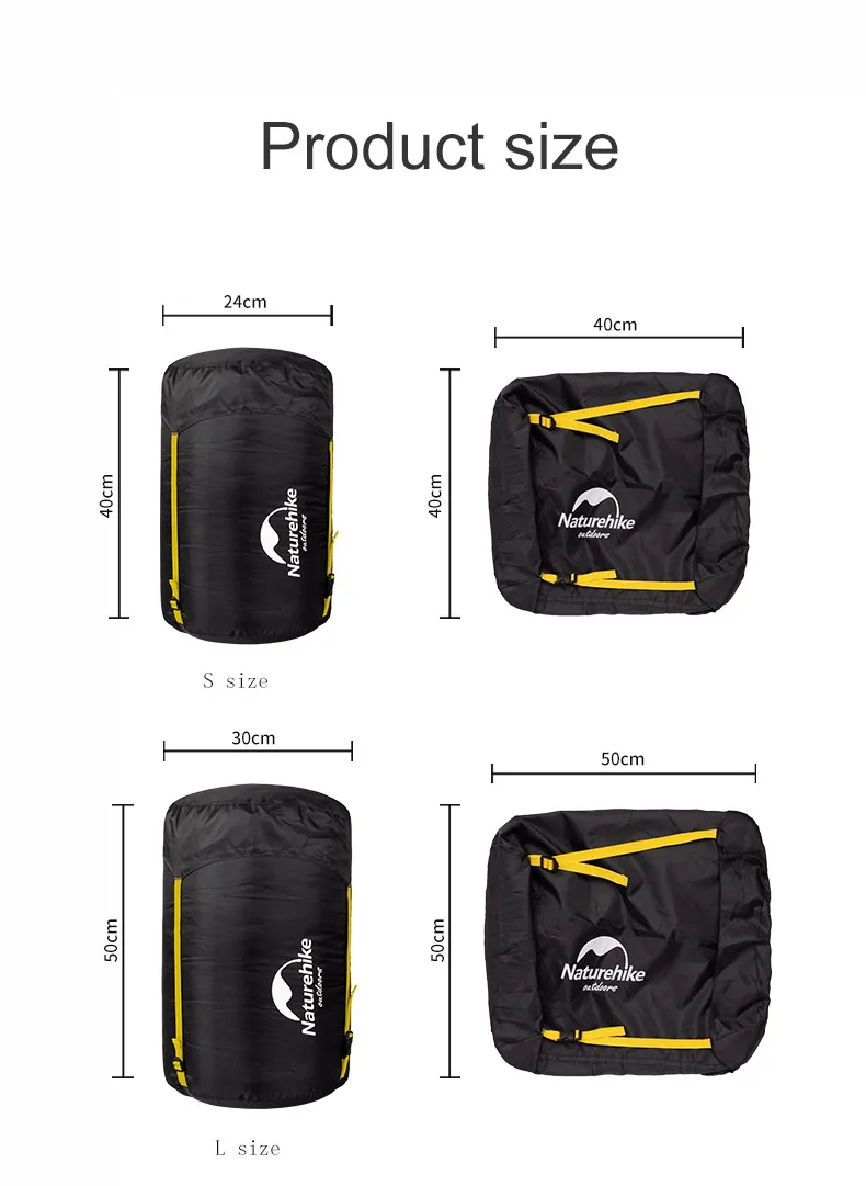 Naturehike Camping-Schlafsack, ultraleicht, faltbar, wasserdicht, Kompressionssäcke, 4-Jahreszeiten-Sack für Outdoor-Wandern, Kompressionssachen – Detail 5