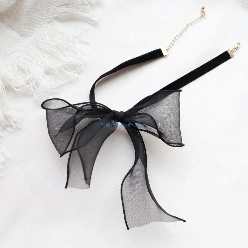 652B Bowtie Choker Goth Choker Bow Choker ketting Choker Bowknot Choker