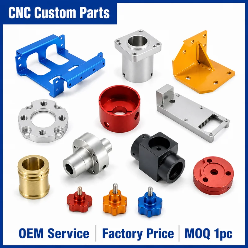 CNC Machined Precision Turned Component Stamping Punching Matte Surface Colorful Anodized Hardware Parts Laser Cutting Soldadure