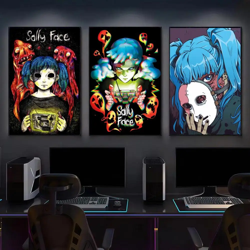 Game S-Sally Face Game Inspired Poster Modern Aesthetic Wall Decor Premium Room Decoration Bedroom Gaming Setup