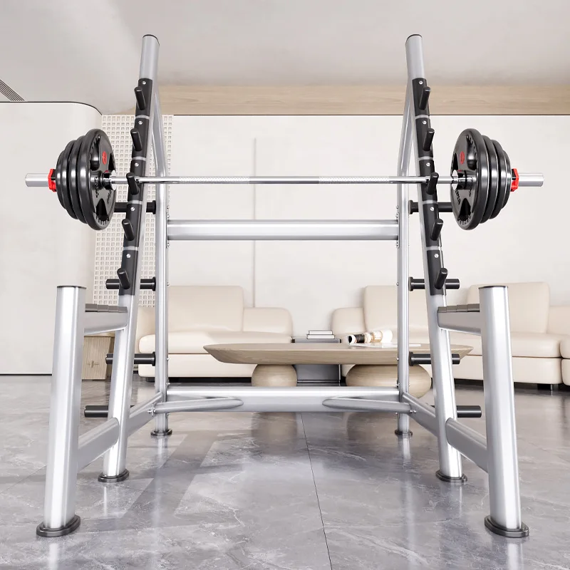 Squat Rack Power Cage, Plate Loaded Power Rack with Safety Arms for Heavy Lifting & Strength Training, Commercial Gym Equipment - view 3