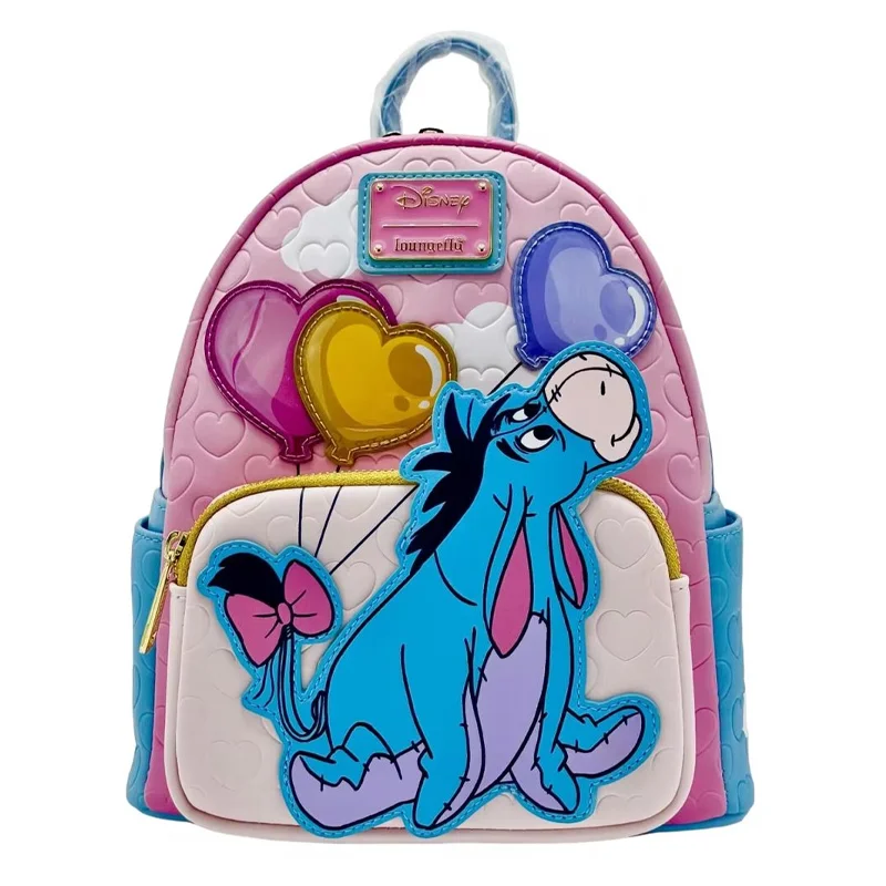 Loungefly Disney Pooh Bear Eeyore Balloon Printed Backpack Pu Leather Fashion Shoulder Bag Travel Bag School Bag Wallet Gift