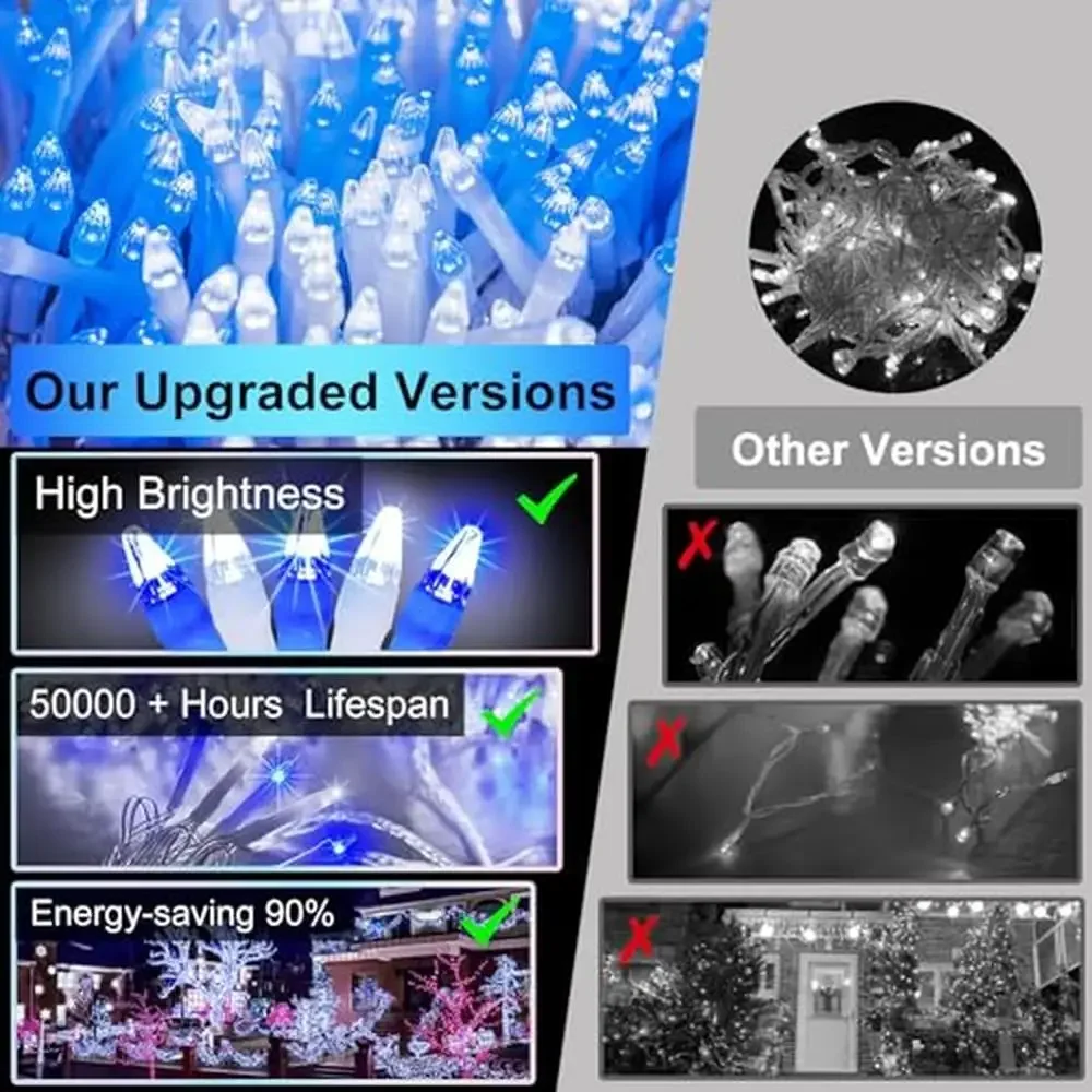 1500 LED Christmas Lights Outdoor 502FT String Lights with Timer Memory Waterproof IP44