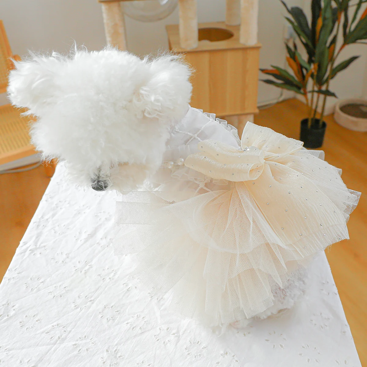 1PC Pet Clothing Dog Summer Cat Sisi Princess White Wedding Dress Princess Dress Suitable for Small and Medium sized Dogs