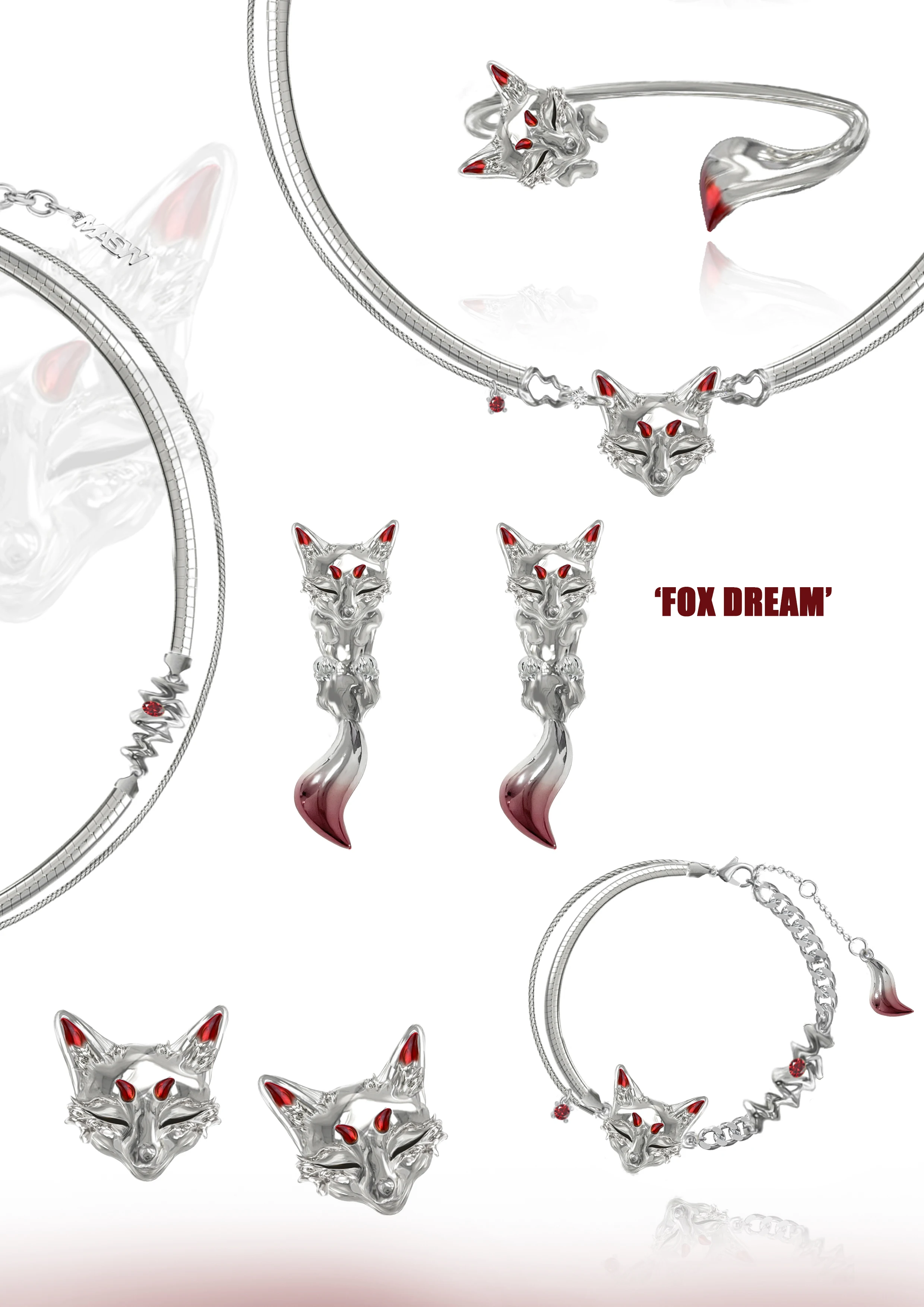 MASW Original Design Lovely Red Fox Bracelet Cuff Hot Sale Luxury Jewelry High Quality Copper Adjustable Bracelet For Wome Gift