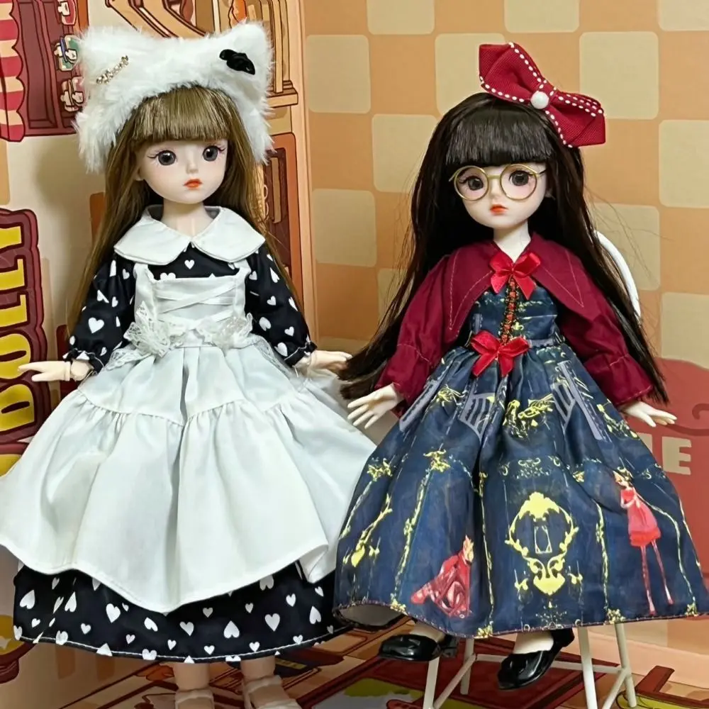 

1/6 SD 30cm Bjd Doll with Clothes Long Hair High Heel Princess Dress Up Dolls Attractive Eyes with Wig Make Up