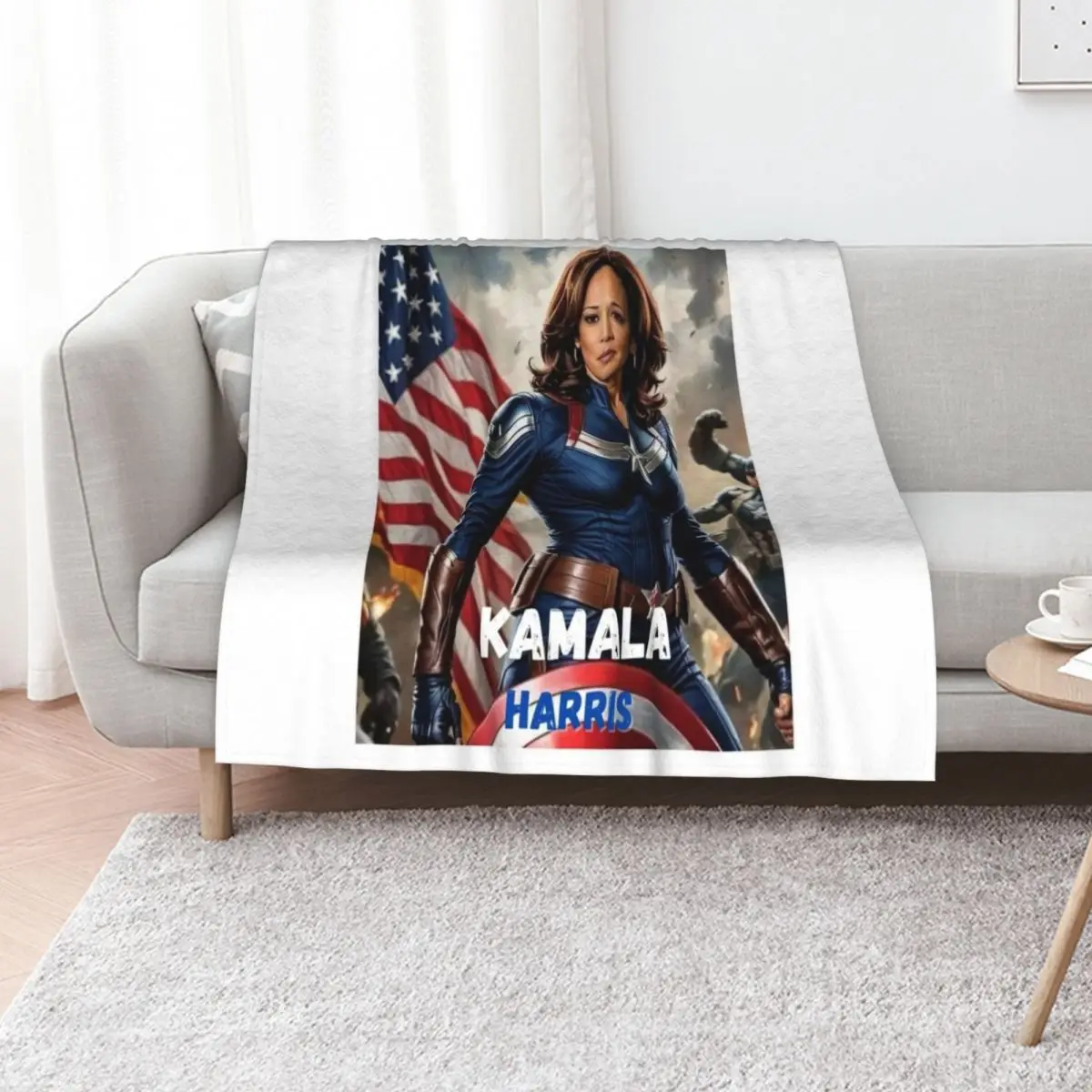 Kamala harris Throw Blanket Heavy christmas decoration heavy to sleep christmas gifts Soft Plush Plaid Soft Beds Blankets