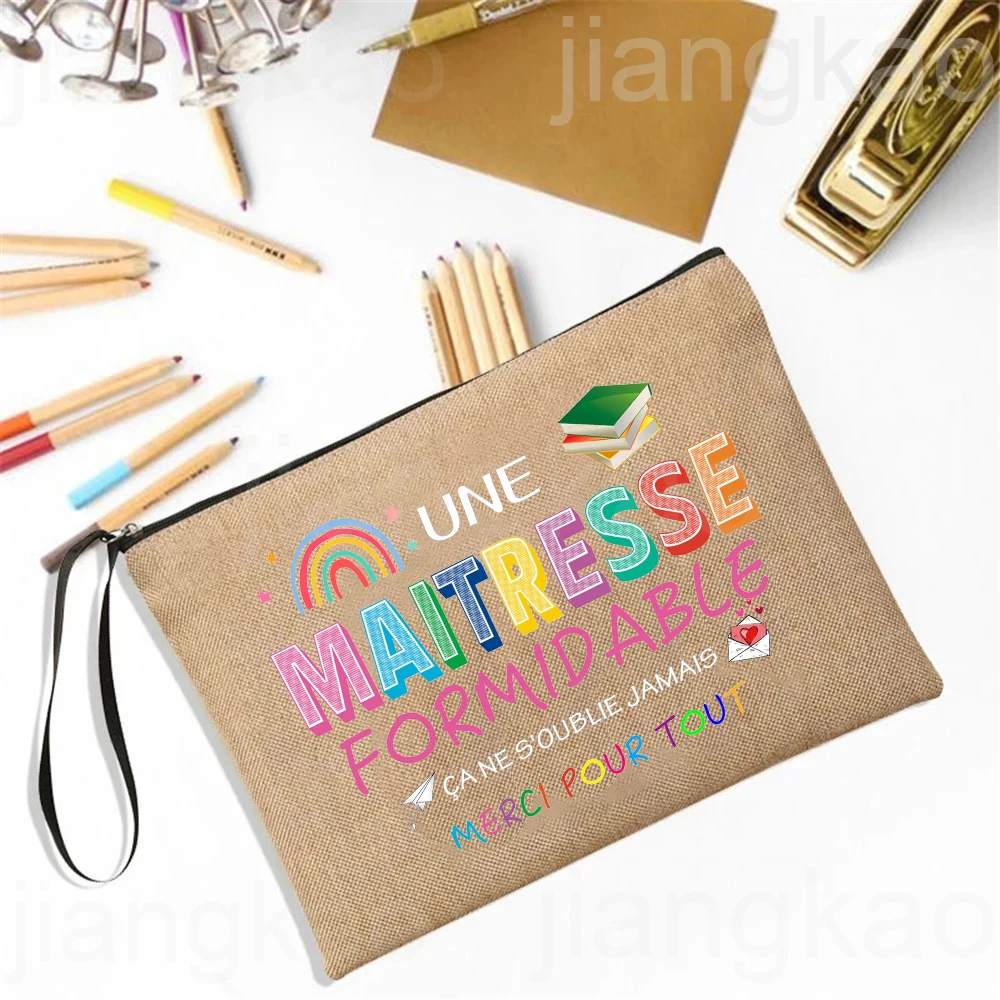 A Wonderful Teacher You Never Forget Thank You for Everything Printed Cosmetic Bag Women Travel  Makeup Bags Gift for Teachers