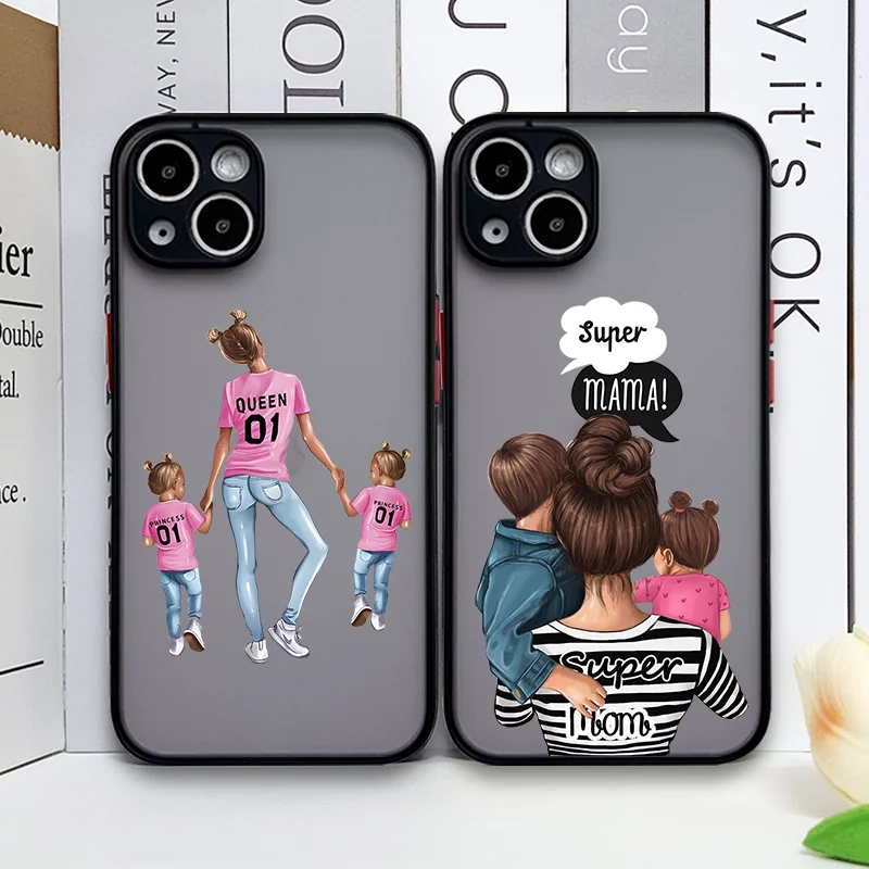 

Fashion Super Mama Mom Baby Phone Case For iPhone 16 15 14 13 12 11 Pro Max Mini X XS XR 7 8 Plus Shockproof Hard Cover Fundas