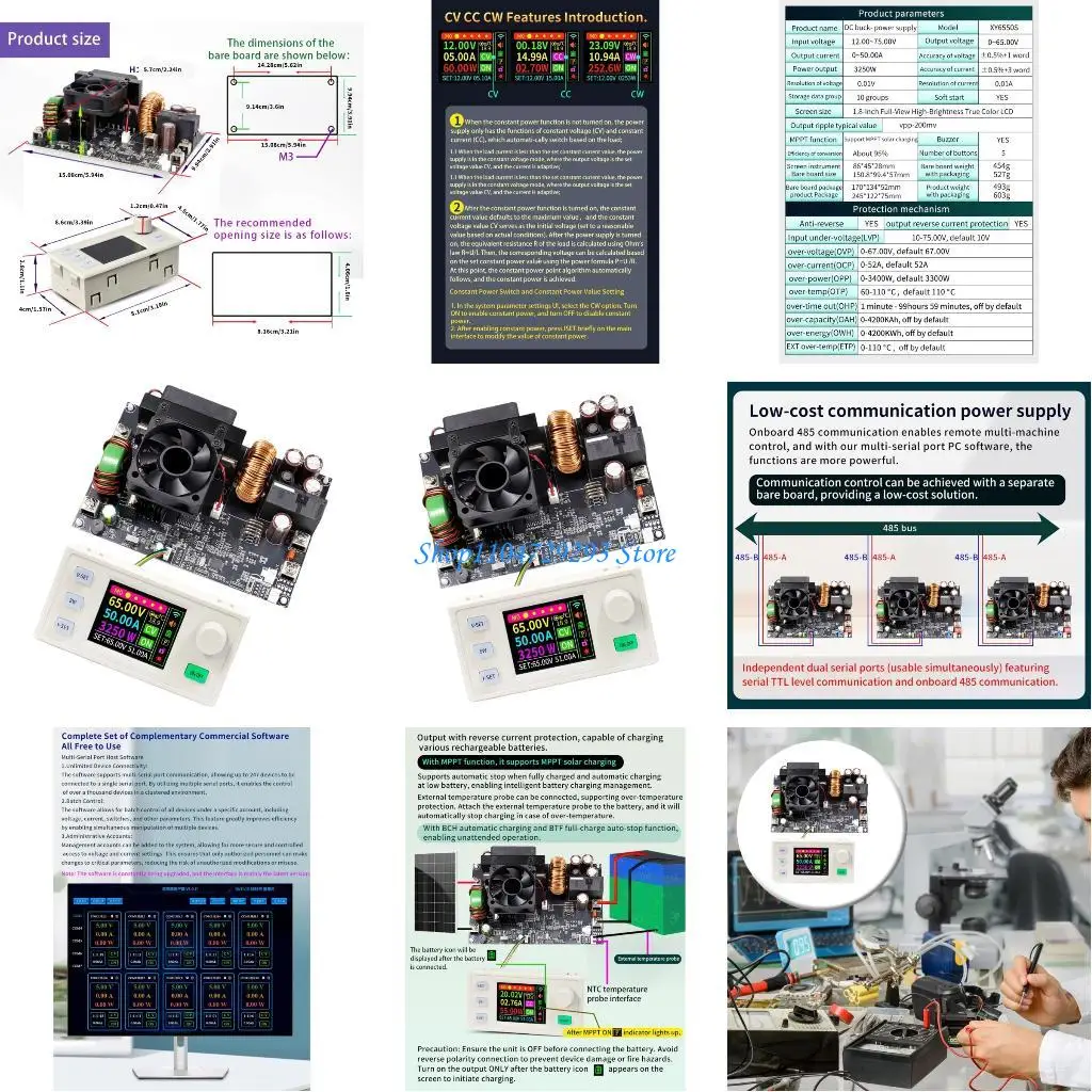 Y2GD Power Supply Module Featuring Constant Current Control Anti Reverse Input Output Protections 1.8inch Screen