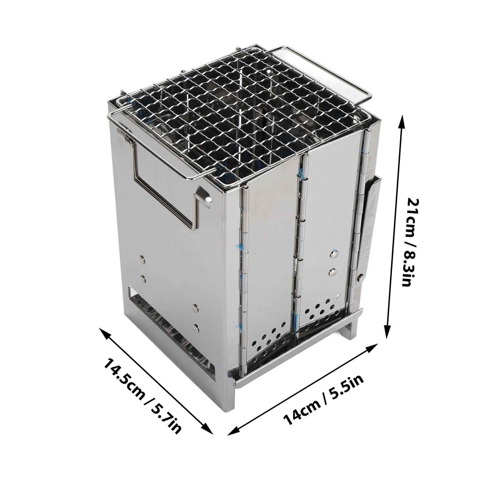 Stainless Steel Outdoor Camping Stove Portable Ultralight Folding Wood Stove Pocket Stove Camping Charcoal Cooking Grill