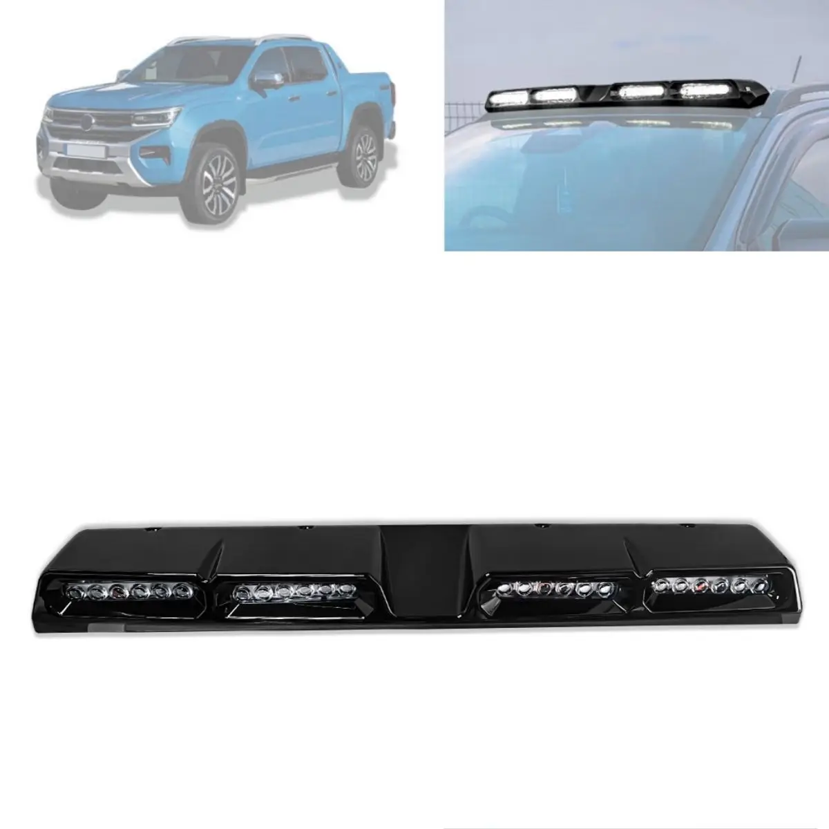 

Roof Lights Lamp Bar LED Bar DRL Spoiler Running Off-Road Driving Light Fitts for VW Amarok 2023 2024 2025