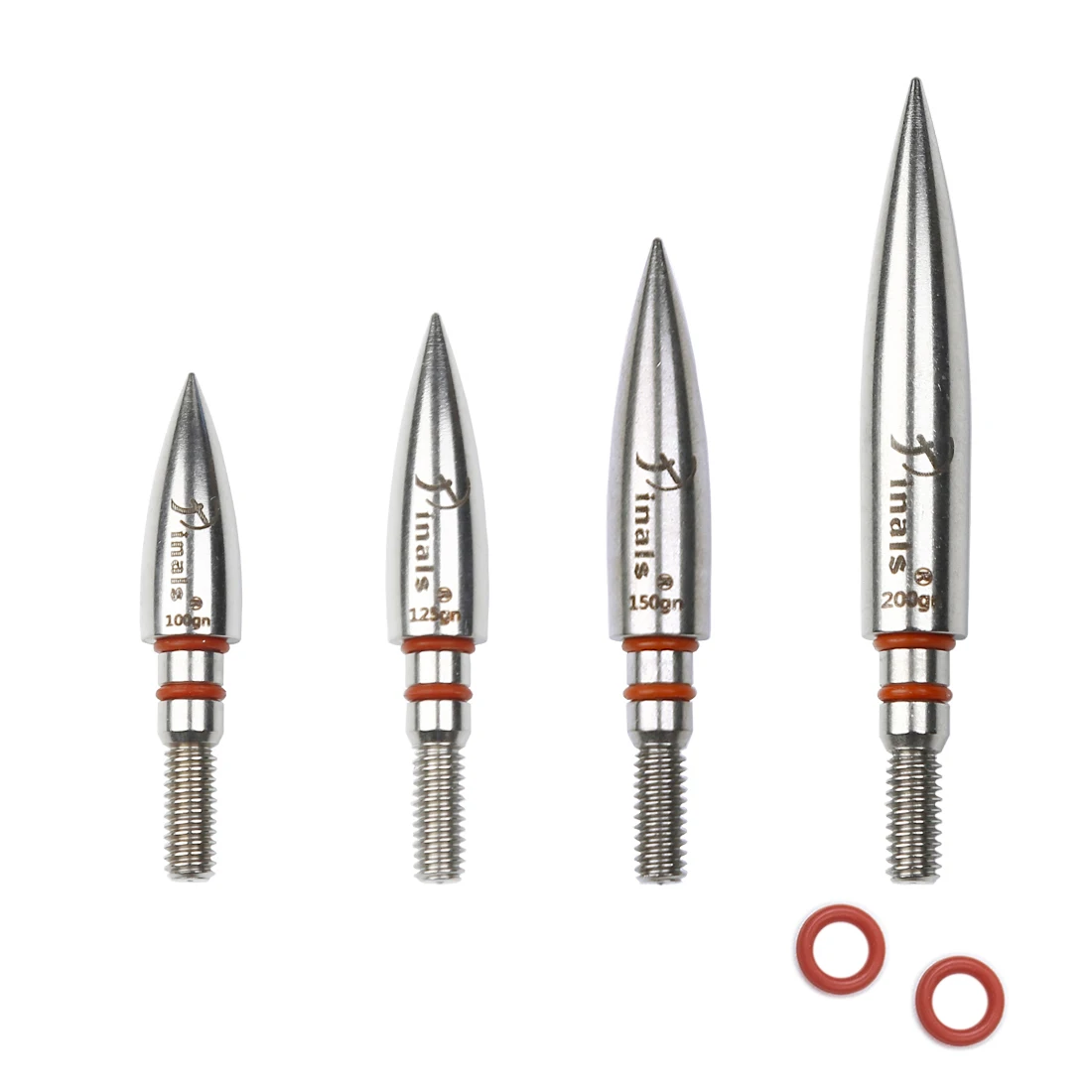Image of 12 Stück Pfeilspitzen für ID6,2mm Ziel-Pfeilspitzen 100 125 150 175 200 250 300 Grain Edelstahl O-Ring Jagdzubehör
