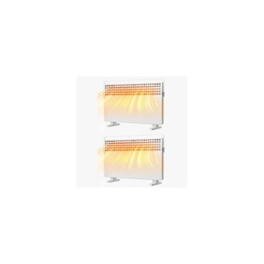 1500W Flat Panel Heater w/Knob Control, Convection Space Heater, 3 Heating Mode and Portabel Handle, Flame-Retardant Metal Body
