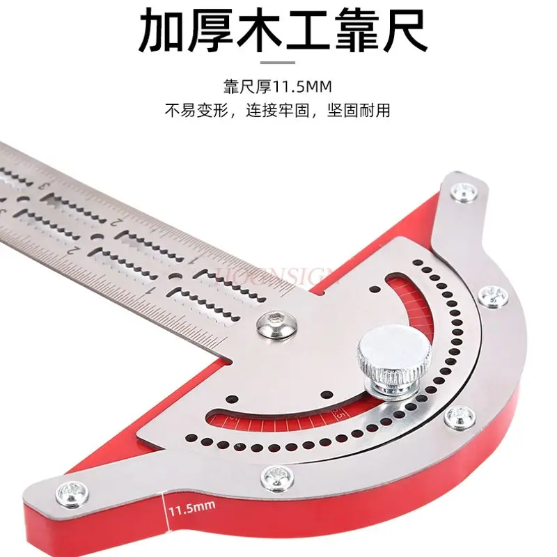 Picture 7: 1pcs Stainless steel edge ruler, wooden work angle ruler, multifunctional high-precision angle ruler, angle measuring device