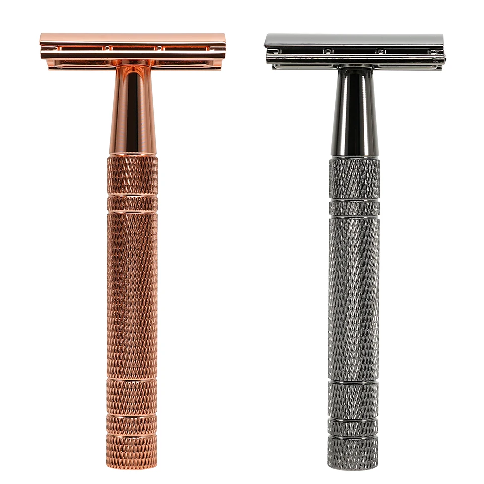 رجل الحلاقة و المرأة إزالة الشعر 10 شفرات الحلاقة ماكينة حلاقة يدوية ارتفع الذهب الحلاقة الكلاسيكية ماكينة حلاقة آمنة بشفرة مزدوجة للرجال