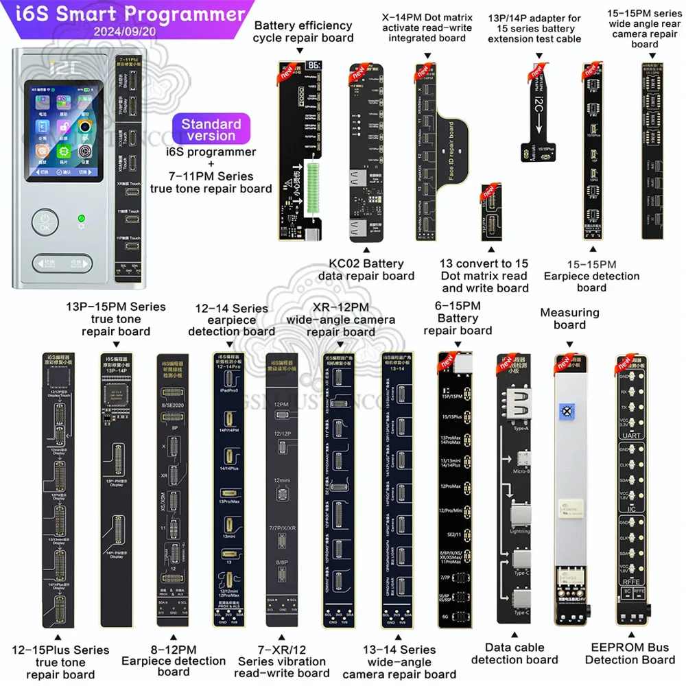 i2C i6S Battery Efficiency Cycle Board Programmer For iPhone 11-15 Pro Max Battery Health Data PCB Measuring EEPROM Bus Repair