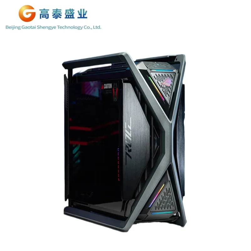 Custodia per PC per computer da gioco desktop ASUS ROG GR701 HYPERION Tower in lega di alluminio bianca tipo X
