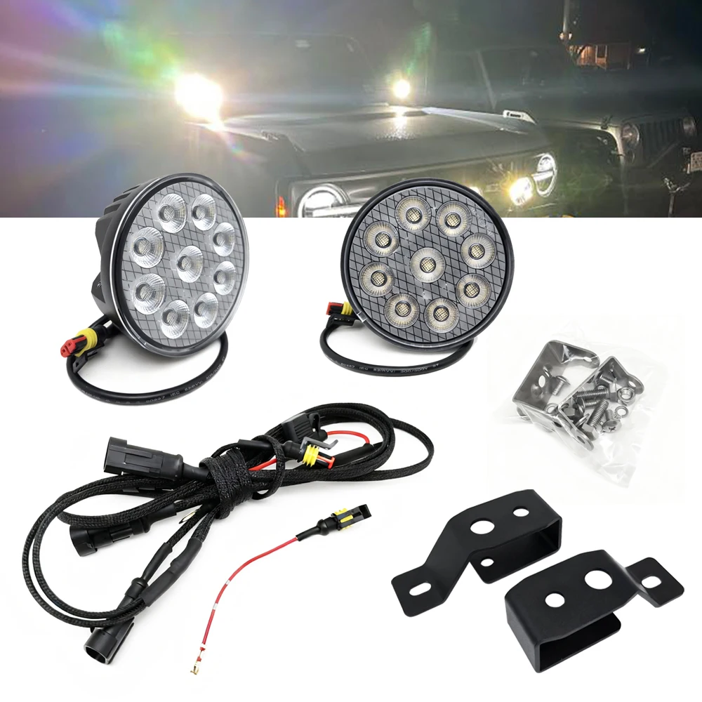 

36W 4 inch A-Pillar LED Work Lights with Bracket and Wire Harness Compatible with Ford Bronco (2021- current)