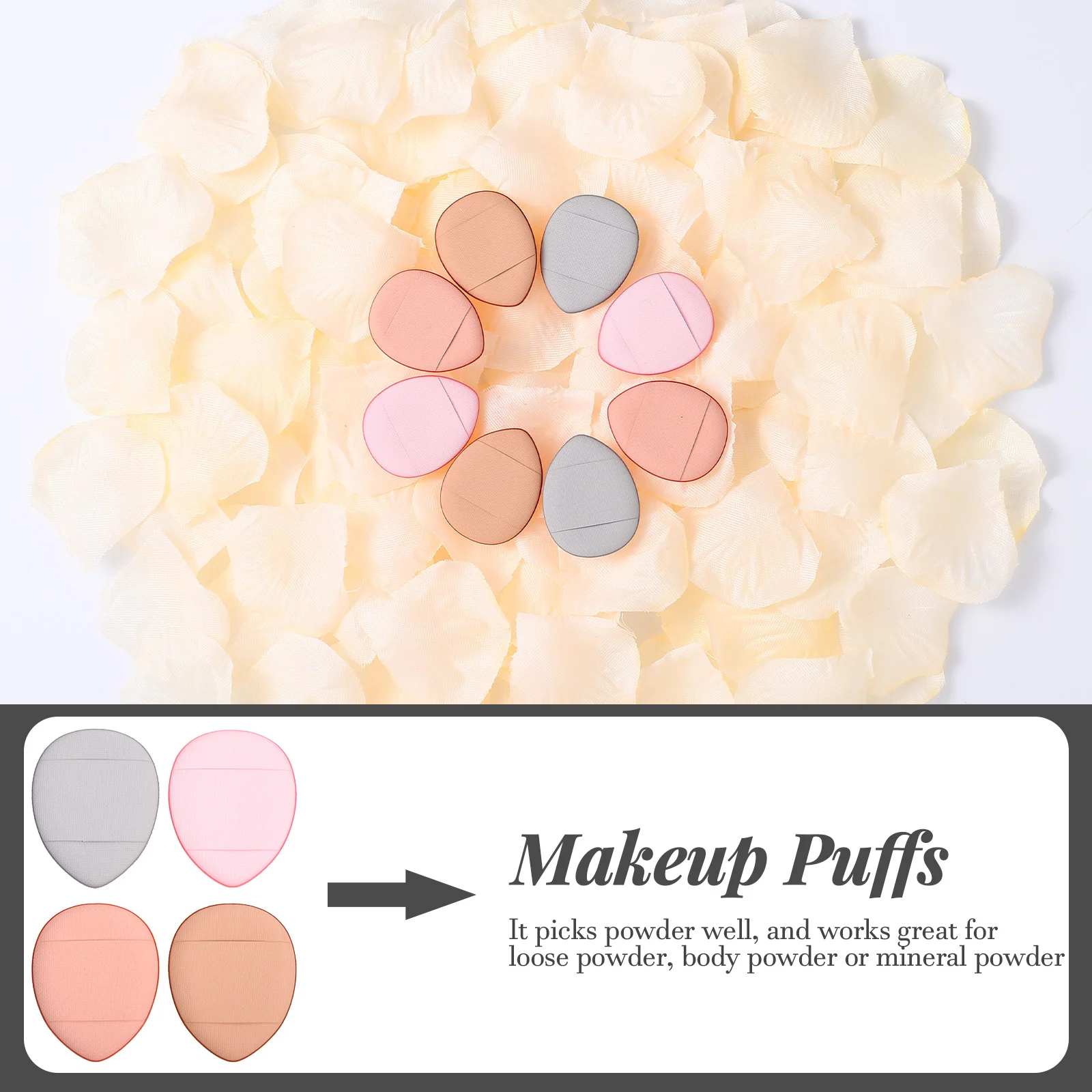 12 Pcs Mini Puff Sponge Pad Eyeshadow Applicators Blender Makeup Tools