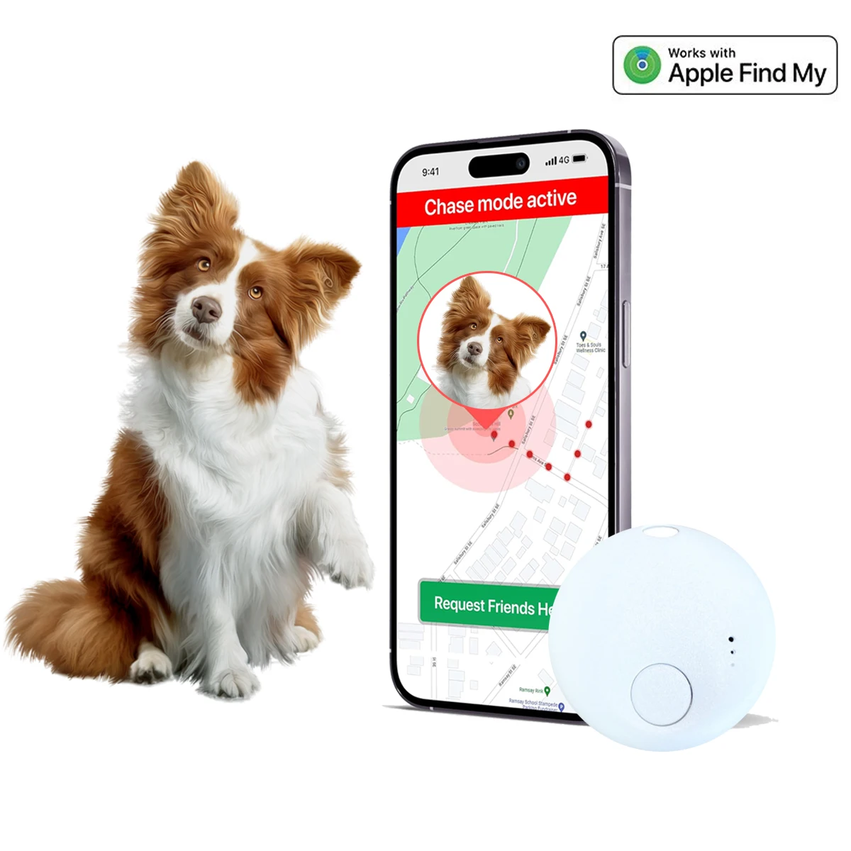 Mini Pets GPS Tracker For Cats Dogs ,Long Distance GPS Tracker For Apple FindMy IOS System