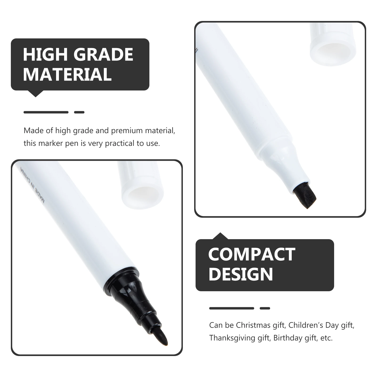 Marker Pen Set Acrylic Paint Pens Water Proof Art Double-end White Marking