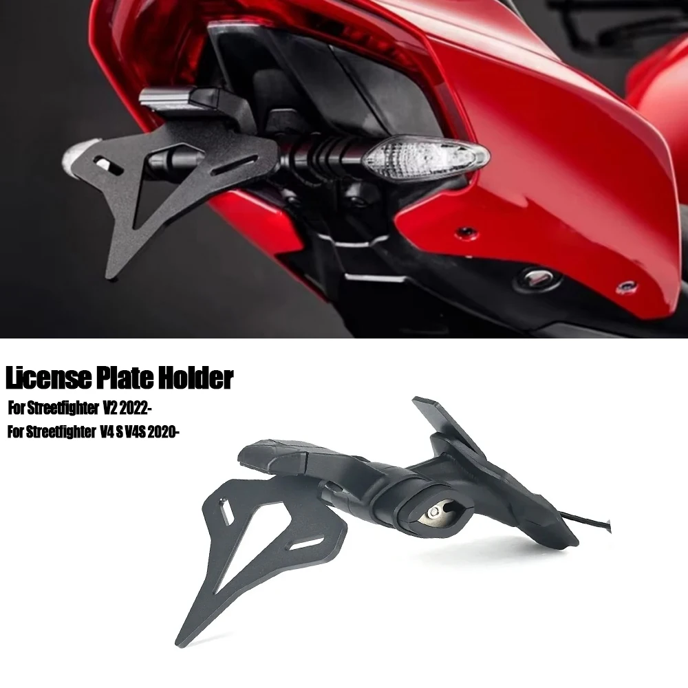 

NEW Motorcycle License Plate Holder Rear Short Tail Stock Bracket Frame Fit For Ducati Streetfighter V2 2022- V4 S V4S 2020-