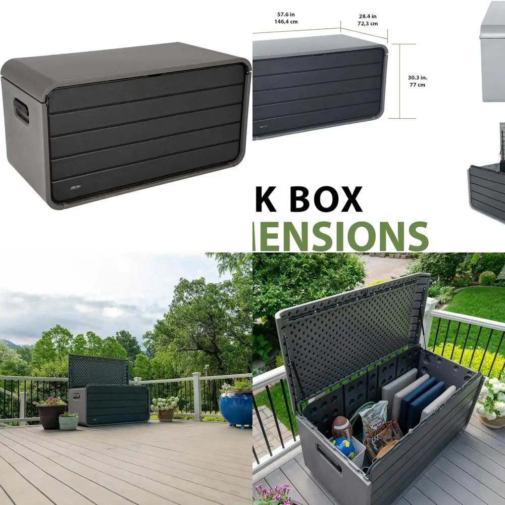 Large Outdoor Storage Deck Box - 165 Gallon Capacity