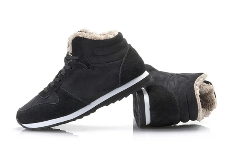 Winter Boots For Men Plush Winter Sneakers Plus Size Mens Winter Shoes Mans Footwear Warm Fur Snow Ankle Botas Hombre