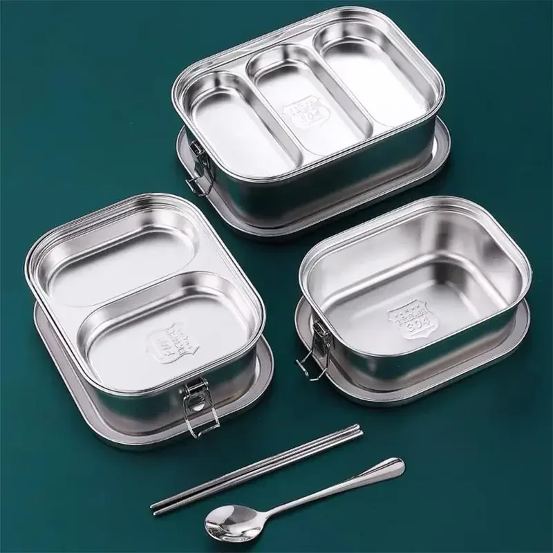 304 stainless steel lunch box Student canteen lunch box Lunchbox Insulated sealed picnic lunch box