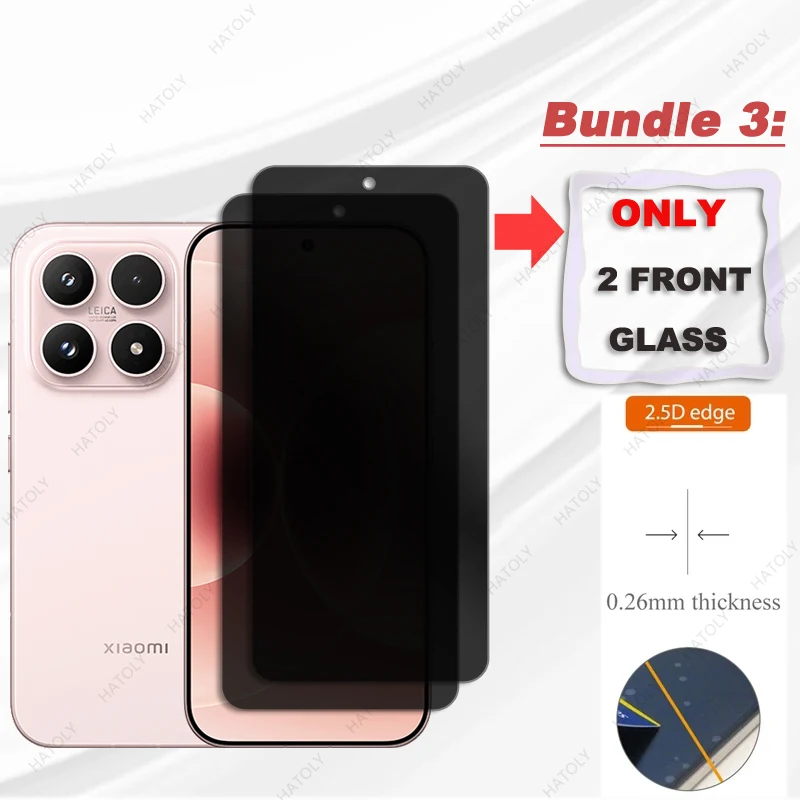 

For Xiaomi 17 Glass Privacy Screen Protector For Xiaomi 17 5G Anti-spy Glass Camera Len Protector Anti Glare Glass For Xiaomi 17