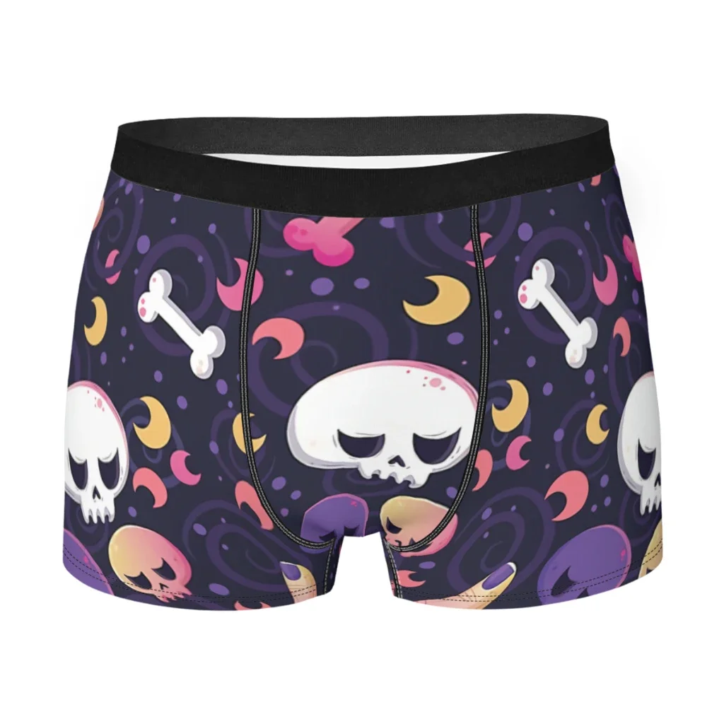 Halloween Pattern Skull Bones FingersSkull StyleUnderpants Cotton Panties Men's Underwear Comfortable Shorts Boxer Briefs