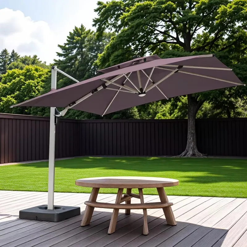 

Full Aluminum Outdoor Square Umbrella Manufacturer High Wind Resistance for Garden, Terrace, and Poolside