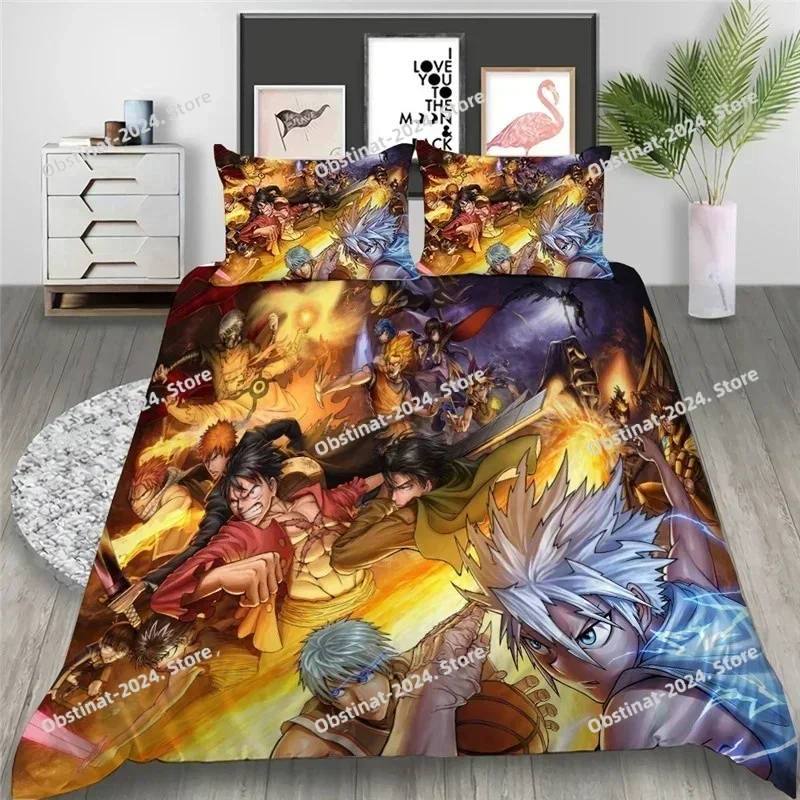 

3D Anime HUNTER HUNTER Bedding Set Printed single Comforter Quilt Bed Cover Duvet Cover Pillow Case 3 Pieces Set Kids Adult Size