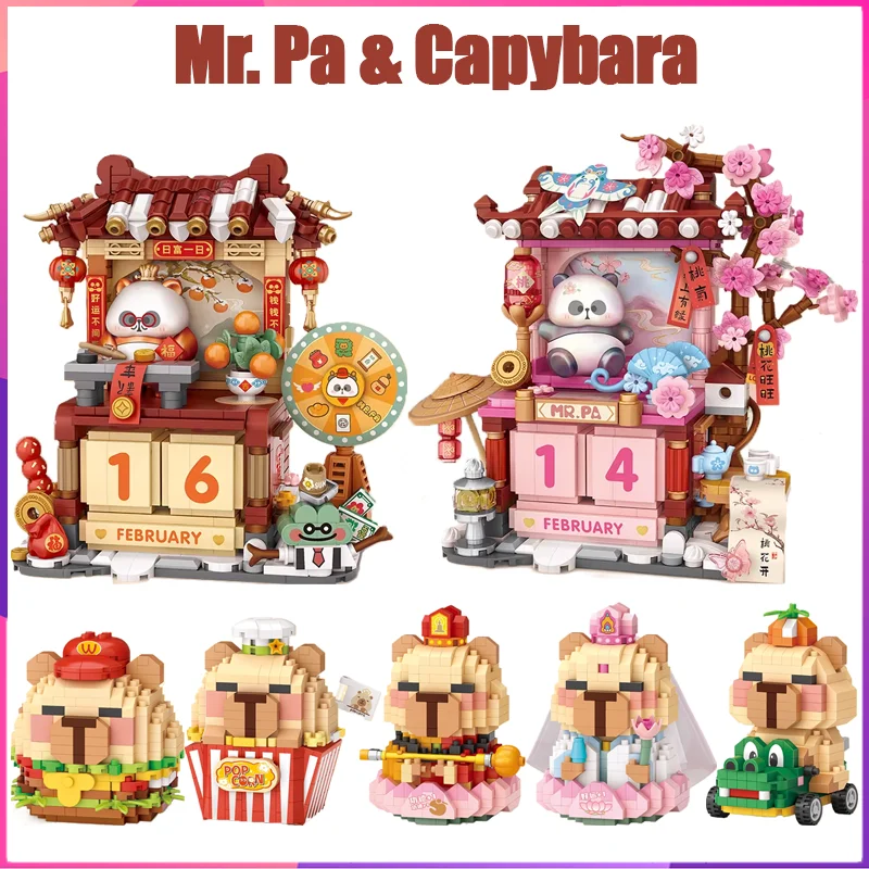 

Panda Micro Building Blocks Mr. Pa Perpetual Calendar Desktop Decoration Puzzle Assembling Model Toys Birthday Gifts for Kids