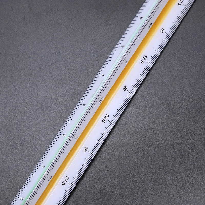 Plastic Triangular Scale Ruler 3 Sides for Architecture Drafting Architect Engineers Technical Measuring Tools