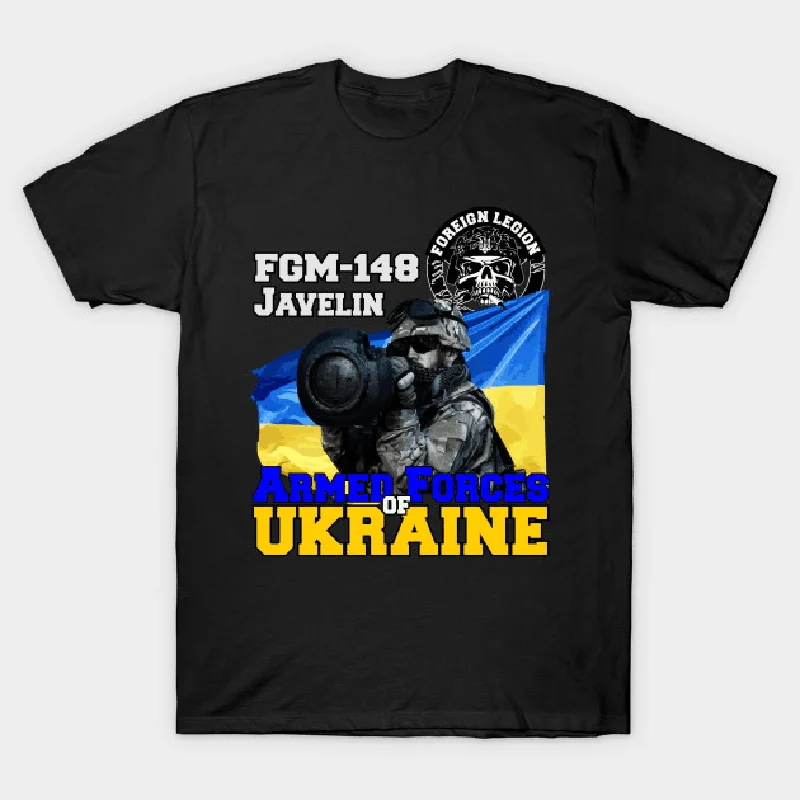 

Ukrainian Foreign Legion FGM148 Javelin Missile T Shirt. High Quality Cotton, Breathable Top, Loose Casual T-shirt New S-3XL