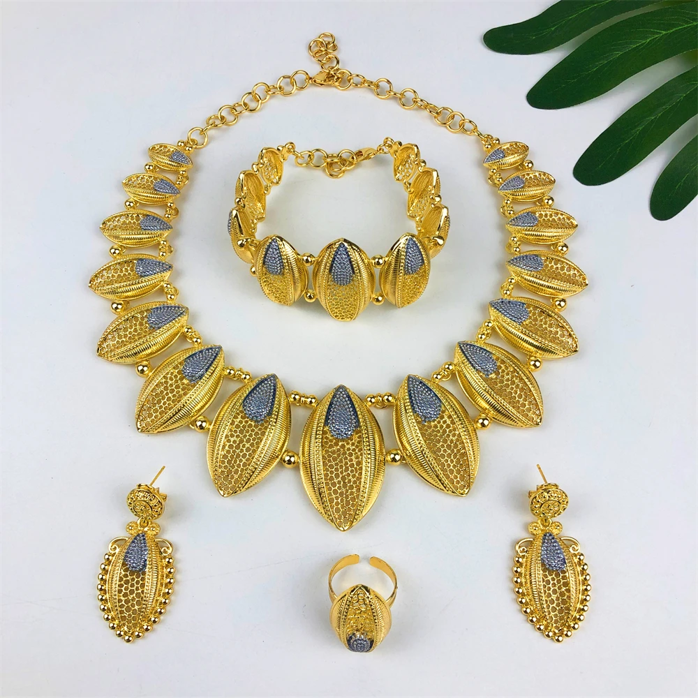 

Модный женский ювелирный набор для аксессуаров: серьги и кольцо-браслет под 18-каратное золото для помолвки и вечеринок