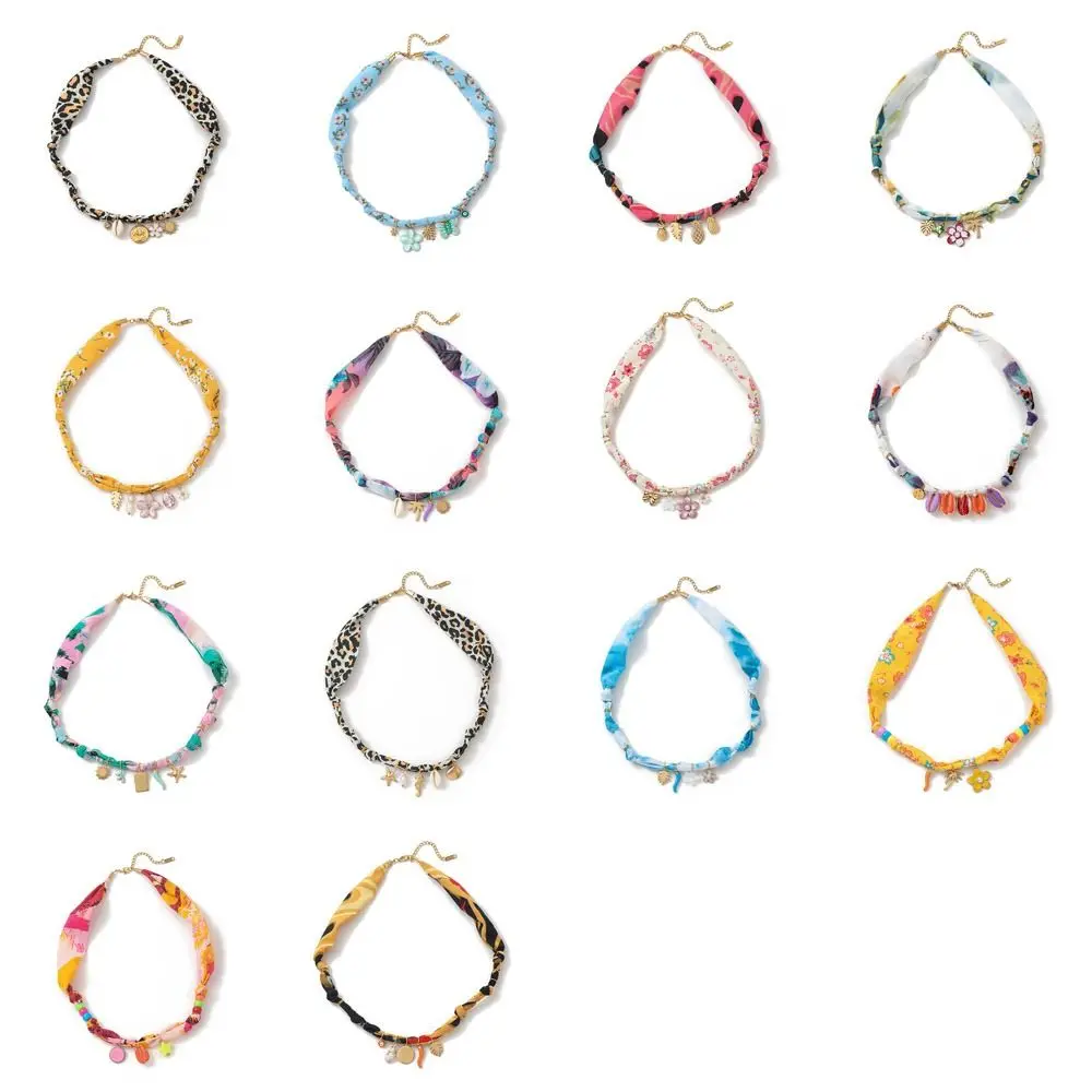 الحب شاطئ المحيط سلسلة قلادة زهرة الحب القلب القماش سلسلة قلادة العرقية نمط سوار الدوبامين قلادة المرأة